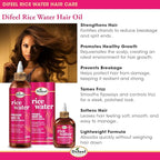 Difeel Rice Water Premium Hair Oil 8 oz. - Strengthening Rice Water Moisturizer for Hair