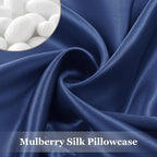 Adubor 100% Silk Pillowcase - Mulberry Silk Pillow Cases, 23 Momme 6A Grade Fibers, Silk Pillow Case for Hair and Skin Health, with Hidden Zipper (Standard 20''×26'', Navy Blue, 1PC)