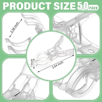 LemonRoad 50 Pack Large Balloon Arch Clips Plastic Transparent Backdrop Spring - Image 2