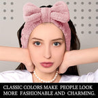 Hicarer 3 Pieces Towel Headbands for Women Makeup Spa Headband for Washing Face Shower (Light Pink)