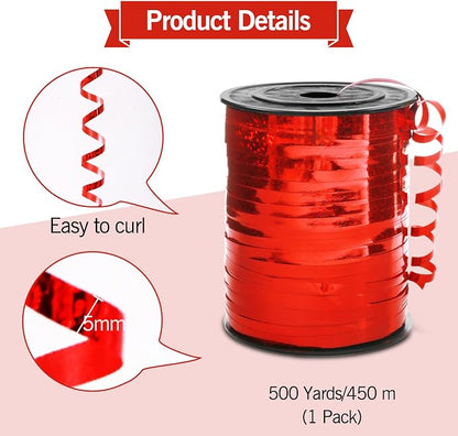 500 Yard Red Ribbon Curling Balloon String, Christmas Ribbons - Image 4