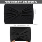 Extra Wide Headbands for Women, 7'' Large Cotton Like Turban Knotted Bandana Head Bands for Women Non Slip, Boho Headbands for Women's Hair (3Pcs White + 3Pcs Black, Extra Large 7" Wide)