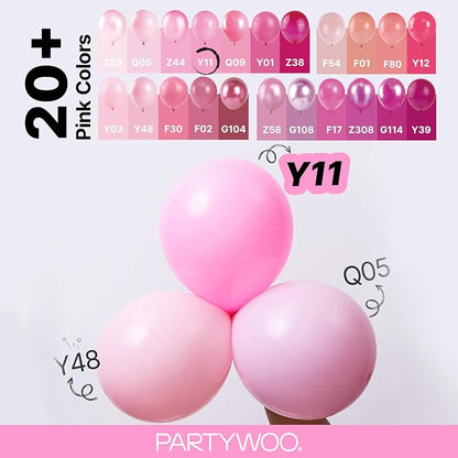 PartyWoo Pink Balloons 100pcs Matte Pink Color 36 18 12 10 5 Inch | 36 18 12 10 - Image 5