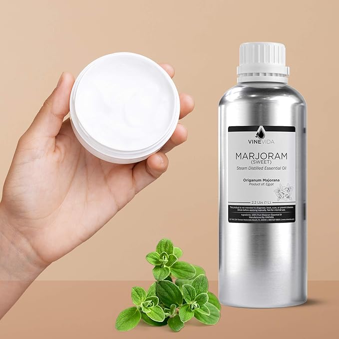 VINEVIDA Marjoram Essential Oil - 32 oz - Undiluted - DIY Candle Scents - Bulk for Soap Making & Skin Safe