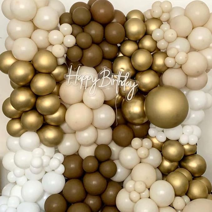 Brown and Gold Balloons, Latex Helium Balloon - Image 4