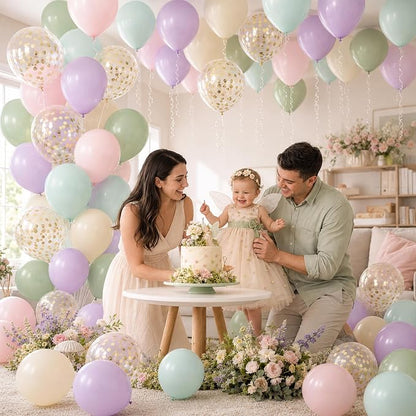 Dusty Green Purple Pink Balloons - Image 4