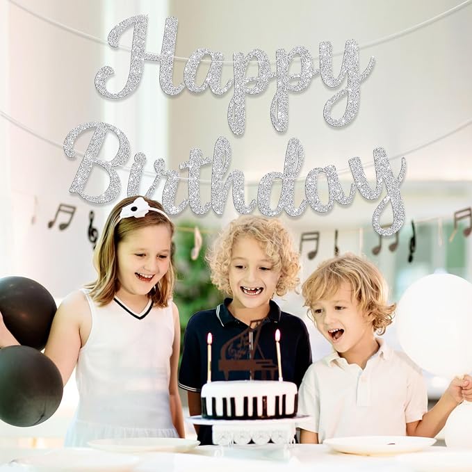Glitter Happy Birthday Banner Sign Birthday Garland Wall Door Banners Flag - Image 6