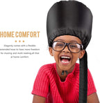 Bonnet Hood Hair Dryer Attachment - Hair Dryer Bonnet with Elastic Strap, Used for Hair Styling, Deep Conditioning and Hair Drying (Black)