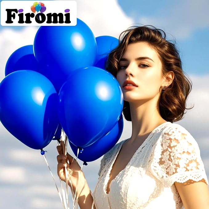 Firomi Royal Blue Party Balloons 12-inch 100 Pack | Thicken Latex Big Helium - Image 5