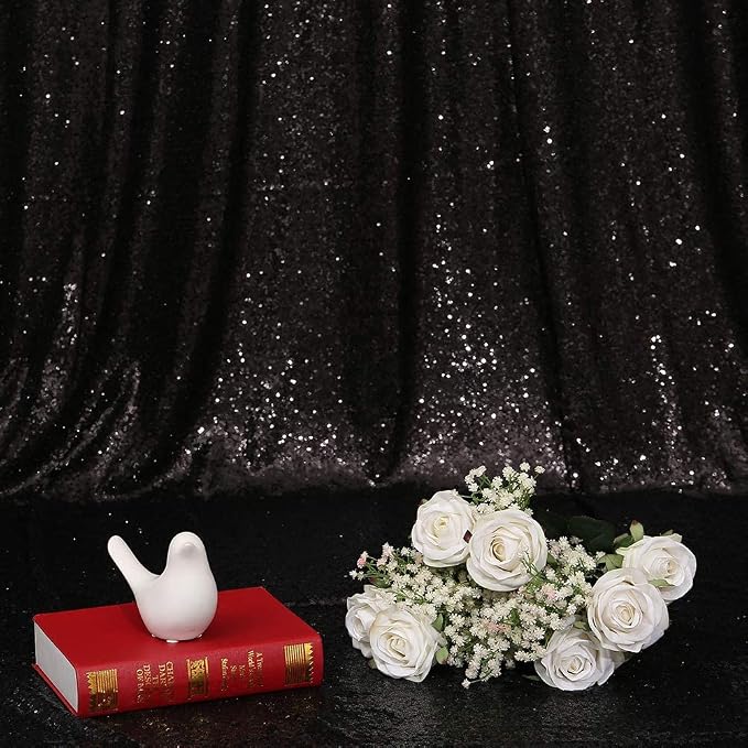 Eternal Beauty Black 3mm Sequin Backdrop 8x10 Ft - Image 7