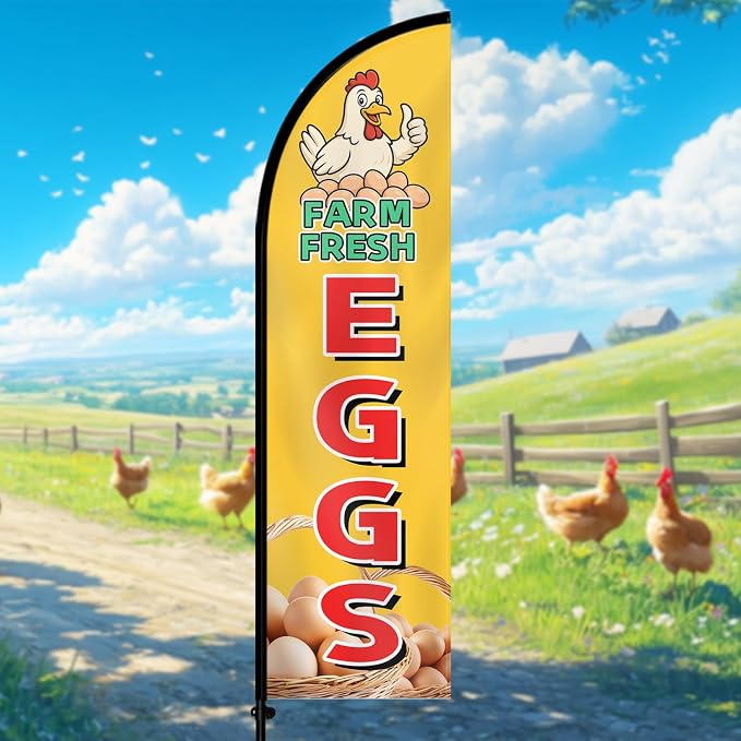 Farm Fresh Eggs Feather Flag - Image 4