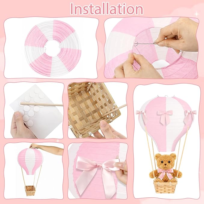 6 Sets Bear Hot Air Balloon Decorations Table Centerpieces - Image 3