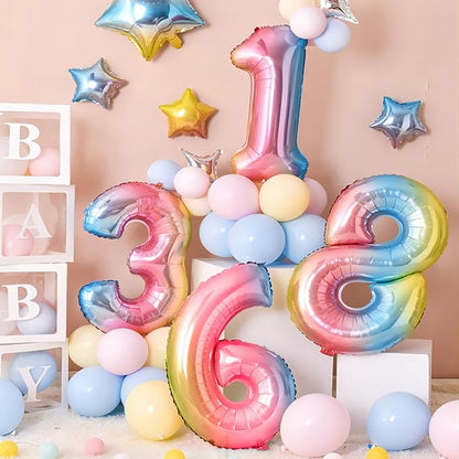 40 Inch Giant Rainbow Number 6 Balloons, Birthday Balloons, Helium Mylar Foil - Image 6