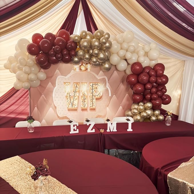 Burgundy and Gold Balloons - Image 4