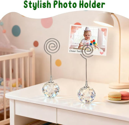 Crystal Balloon Stand for Table, Diamond Cut Acrylic Base - Image 5