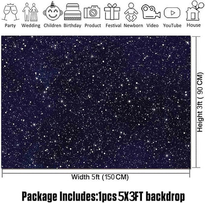 HQM Night Sky Star Universe Space Starry Photography Backdrops Kids Boy or Girl - Image 5