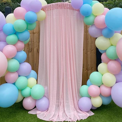 Pink Sequin Backdrop Curtains-4 Panels 2FTx8FT Pink Backdrop - Image 6