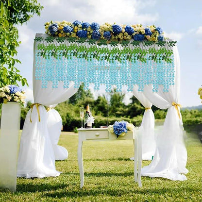 Artificial Wisteria Hanging Flowers-Fake Wisteria Flower Garland Silk Vines - Image 7