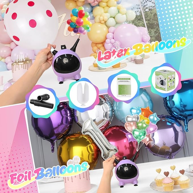 Balloon Pump Electric, Portable Balloons Inflator Air Pump Dual Nozzle - Image 3