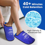 Hilph Foot Ice Pack Slippers for Plantar Fasciitis & Bunion 2 Packs, HSA or FSA Eligible Reusable Hot Cold Packs Gel Ice Slipper for Foot & Toes Pain, Gout, Foot Surgery, Neuropathy, Swollen (Blue)