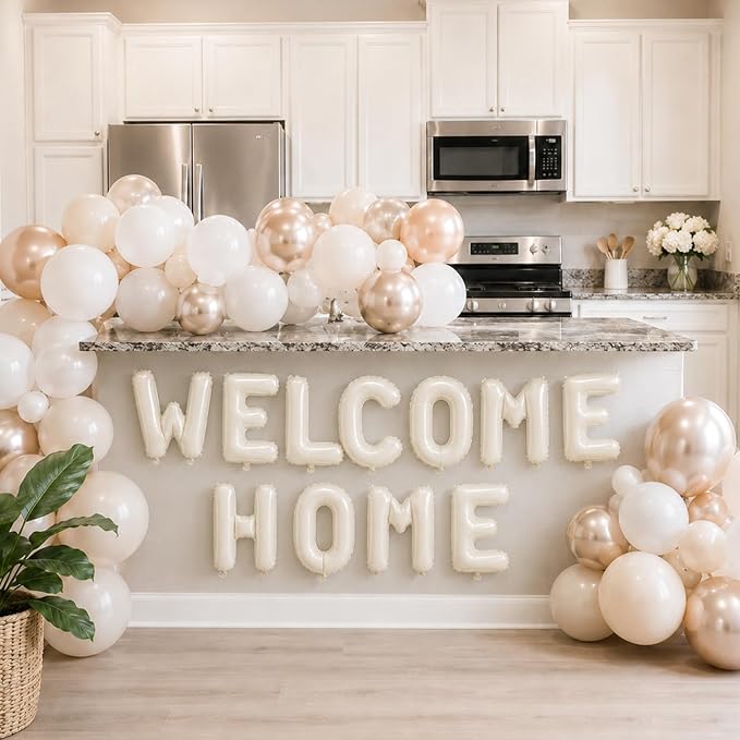 52 Pcs Cream Letter Balloons 16 Inch Mylar Foil Alphabet Letters 2 Sets A- Z - Image 7