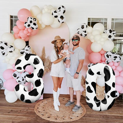 Cow Print 40 Inch Number 0 Birthday Balloon - Image 3