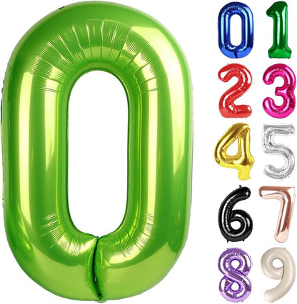0 Balloon - Light Green Birthday Number Balloons, 40 Inch Party Decorations | by ALPHADELTAPI
