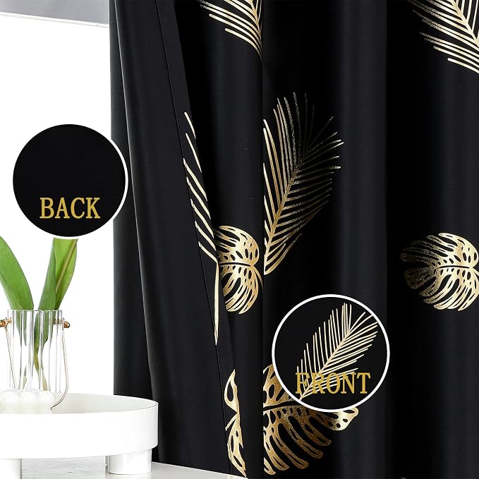 Black Blackout Curtains Energy Saving Light Blocking Curtains - Image 3
