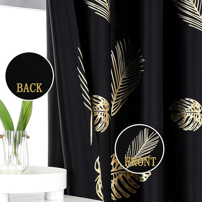 Black Blackout Curtains for Bedroom 84 Inches Long, Room Darkening Grommet - Image 3