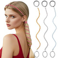 3 Packs Ponytail Holders Hair Ties for Women, Spiral Pony Tails Elastic Braided Hair Holders for Gym Swimming Sports (3pcs16"colorful18)