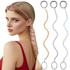3 Packs Ponytail Holders Hair Ties for Women, Spiral Pony Tails Elastic Braided Hair Holders for Gym Swimming Sports (3pcs16"colorful18)