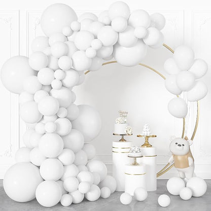 164Pcs White Balloons Different Sizes 18" 12" 10" 5" by OUDDYLIFE