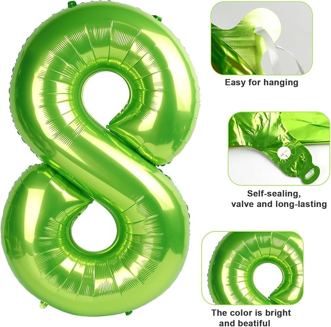 3 Balloon Number 40 Inch Light Green Balloons - Image 7