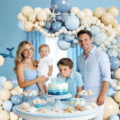 Blue Beach Balloon Arch Kit for Ocean Theme Baby Shower Decoration | 140Pcs - Image 5