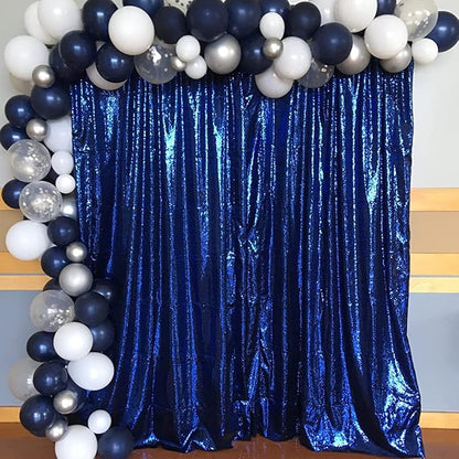 Poise3EHome 4Pcs 2Ft x 8Ft Blue Sequin Backdrop Curtains, Glitter Photography - Image 7