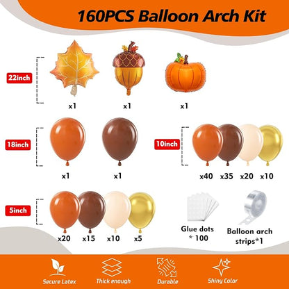 160Pcs Fall Balloons Garland Arch Kit - Image 2