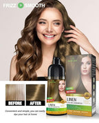 Herbishh Linen 3 In 1 Hair Dye Shampoo 16.9 Fl Oz & Argan Oil Mask 28.2 Fl Oz Combo - Champu Para Canas Mujer - Hair Dye Shampoo for Men & Women - Hair Mask For Moisturizer Dry, Damaged Hair