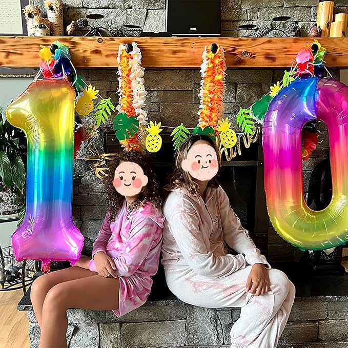 Rainbow Number 0 Balloon 40 Inch Rainbow 0 Balloon Giant Helium Foil Number 0 - Image 4