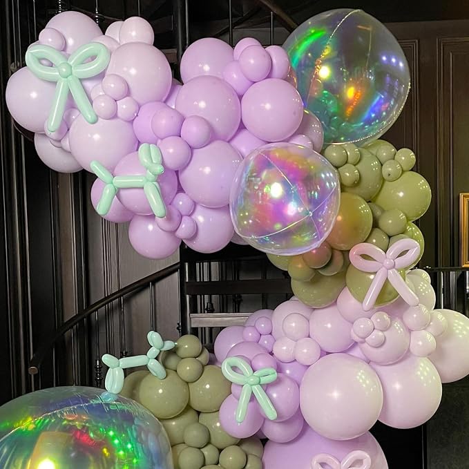 Iridescent Balloons 9 pcs, Giant 4D Round Balloons 22 Inch Clear Ball Balloon - Image 3