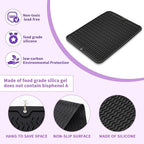Oversize Silicone Heat Resistant Mat, Heat Mat with Velcro for Curling Iron, Travel Cover Cushion for Curling Irons, Hair Bands and Styling Tools(15.7" X 11.8") (Black)