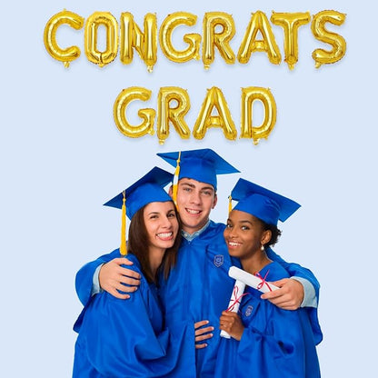 2 Set 24Pcs Gold Congrats Grad Letter Balloons 16in Balloon Foil Letter - Image 5