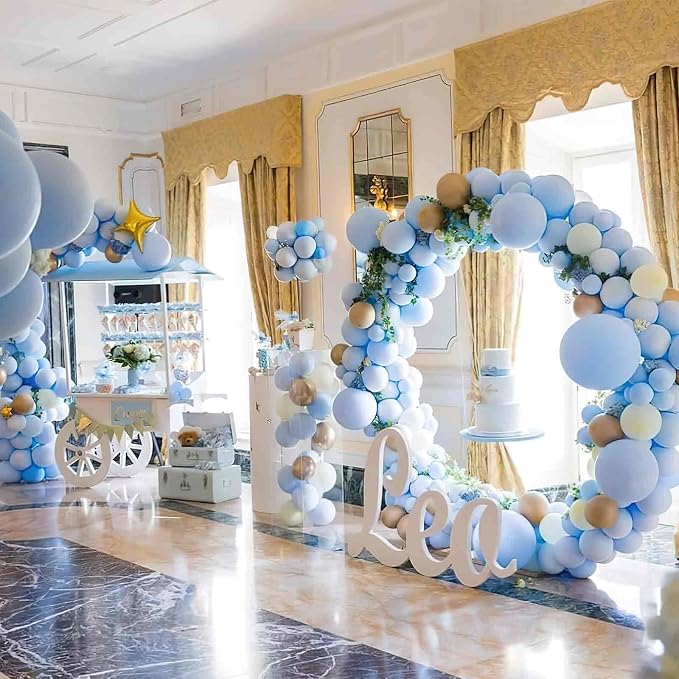 PartyWoo Pearl Light Blue Balloons 50pcs Baby Pastel Blue Color | 12 Inch - Image 6