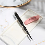 L'ANGE HAIR Detangling Teasing Brush with Nylon & Boar Bristles | Precise Sectioning | Adds Volume & Root Lift | Tames Flyaways & Frizz | Indented Grip | All Hair Types (Black)