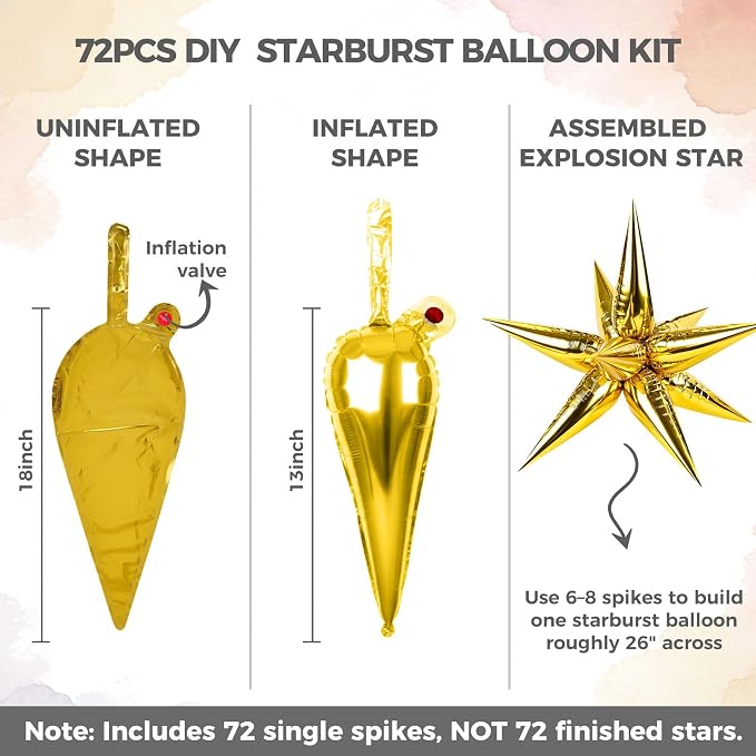 LOVESTOWN 72 PCS Gold Star Balloons, Engagement Gender Reveal Party Decorations - Image 3