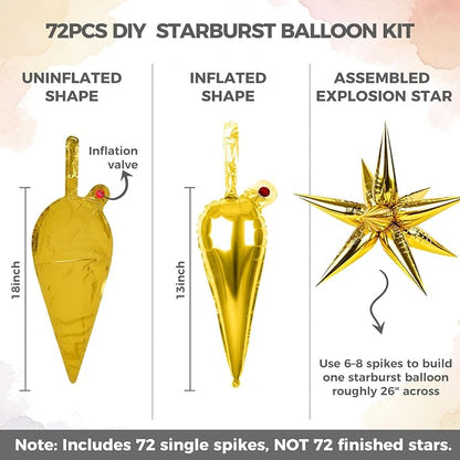 LOVESTOWN 72 PCS Gold Star Balloons, Engagement Gender Reveal Party Decorations - Image 3