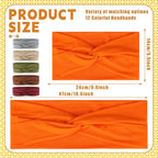 12 Pcs Headbands for Women Wide Sports Sweat Absorb Headbands Thick Sports Stretchy Sweat Bands Non-Slip Hair Bands for Running Yoga Boho Twisted Hair Accessories