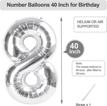 Number Balloons 40 Inch Silver 7 Balloon - Image 5