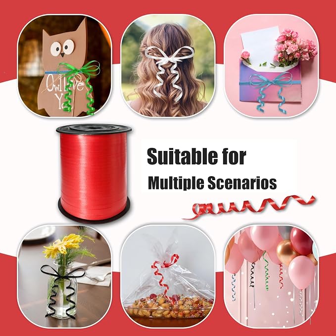500 Yards Curling Ribbon，Red Balloon String Ribbon，for Gift Wrapping，Party - Image 4