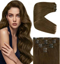 Ve Sunny Remy Hair Extensions Clip in Real Human Hair Cool Ash Brown Mix Clip in Hair Extensions Real Human Hair for Women 7pcs 105g 14 inch