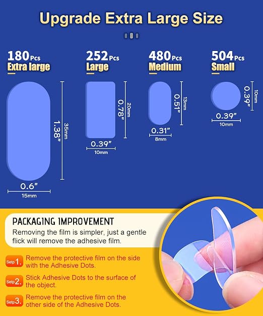 PHIXBEAR Extra Large Mounting Putty No Residue, Strong Double Sided Glue - Image 2